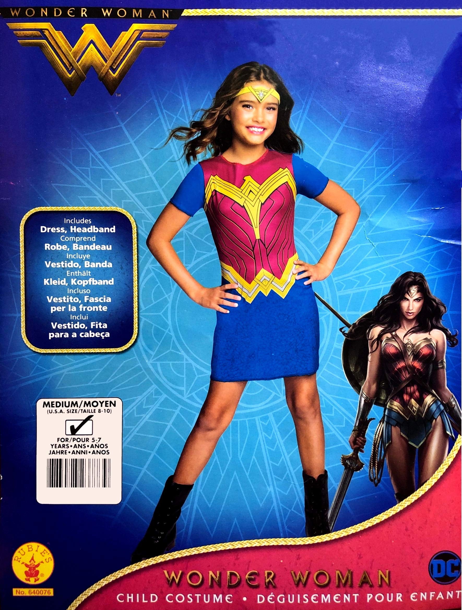 Details about   4 pcs Set Superhero Wonder Woman Fancy Costume Party Halloween Girl Sz 2T-7 #029 