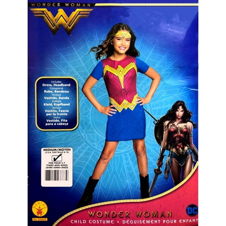 Wonder Woman DC Child Costume (Medium, 5-7 Year Olds) Dress and