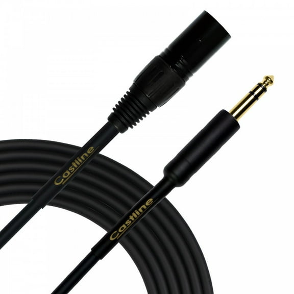 10 Ft Castline Gold XLR male to 1/4" TRS Patch Cable Mogami Neglex 2549