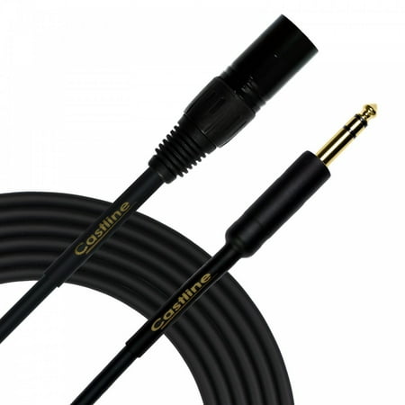 20 Ft Castline Gold XLR male to 1/4" TRS Patch Cable Mogami Neglex 2549