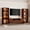 ACA-M: Brown 114.2" Cabinet Set, variant on ATJafurn 90.6'' Walnut Finish Media Console for 55/65 inch TVs, Wooden TV Stand and Glass Display Shelves with Lights for Living Room and Bedroom