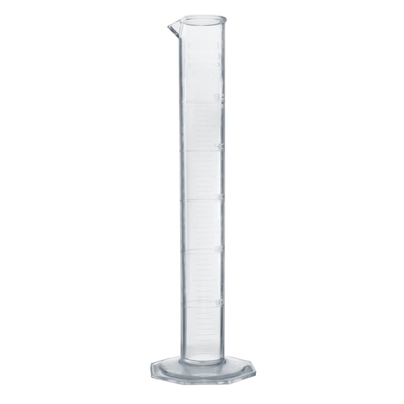 Measuring Cylinder, 50ml - Class B Tolerance - Octagonal Base - TPX Plastic - Industrial Quality, Autoclavable - Eisco Labs