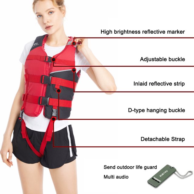 Chalecos Salvavidas Chaleco salvavidas Oxford, chaleco salvavidas portátil para navegación, accesorios para exteriores (XXL rojo) Hugtrwg Para Estrenar