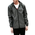 thumbnail image 3 of Herrnalise Men's Jacket Reflective Coat Zippper Hooded Windbreaker Fashion Runing Pocket Jacket Black, 3 of 9