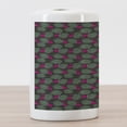 thumbnail image 3 of Flamingo Ceramic Toothbrush Holder, Zoo Animals in Pink Vibrant Color Island Nature Fantasy Design Elements, Decorative Versatile Countertop for Bathroom, 4.5" X 2.7", Hot Pink Green Black, 3 of 4