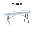 thumbnail image 2 of Mesa plegable blanca 1.80 Tablón para jardín picnic oficina  etc, 2 of 8