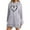 Gray, variant on Sun Dresses for Women 2026 Fashion Leisure Printing Pocket Long Sleeve Hooded Hoodie Dress Loose Flowy Beach Sundress