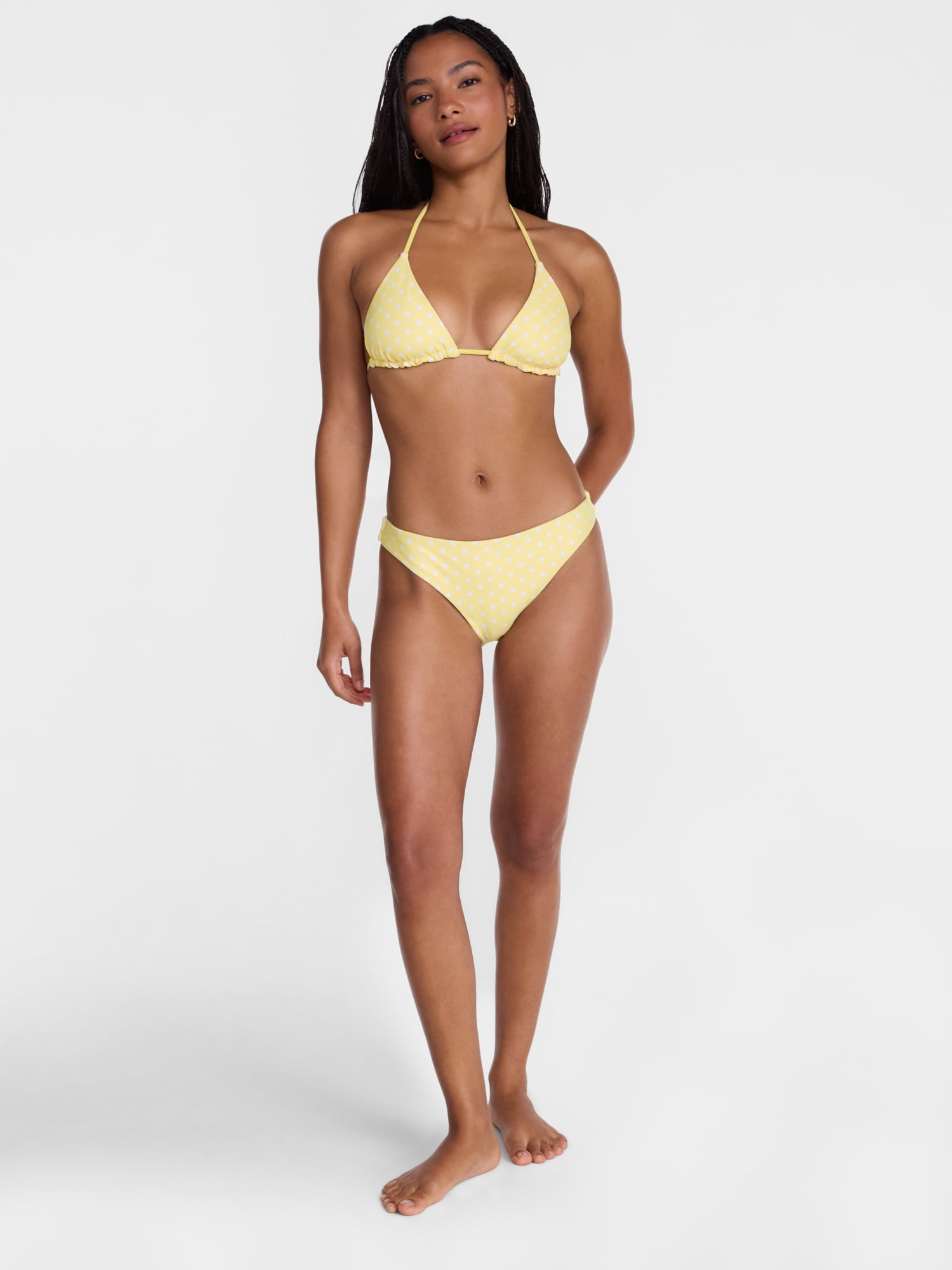 No Boundaries Reversible Polka Dot Hipster Bikini Bottoms, Women's XXS-XXL