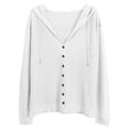 thumbnail image 5 of FRSASU Womens Casual Lightweight Long Sleeve Cardigan Soft Open Front Button Solid Color Knitted Coat Tops White, 5 of 8