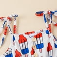 thumbnail image 4 of Toddler Baby Girl 4th of July Outfit American Flag Sleeveless Strap Romper Overalls Stars Stripes Shorts Jumpsuit Bodysuit, 4 of 7