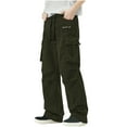 thumbnail image 1 of Weiqiqre Mens Work Pants Workout Joggers Stretch Sweatpants Hiking Drawstring Tactical Pants with Multi Pockets,Size L, 1 of 2