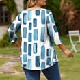 thumbnail image 2 of Débardeurs Amples Grande Taille pour Femmes Imprimés Manches 3/4 Col Rond Blouse Décontractée Été, Tuniques à Manches Longues Grande Taille pour Femmes, 2 of 6
