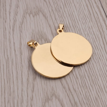 HOOWIFFY 2PCS Small Dog Tags Stainless Steel Blank Collar Tag for Pet Owners