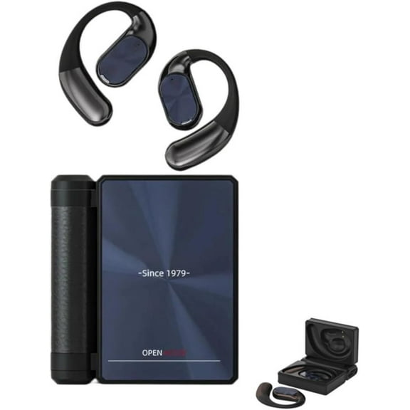 Ear Buds - Headphones Bluetooth with Dual-Fold Design, Noise Isolation, 2026 New Dual Fold Bt Earbuds Open Ear Wireless Bluetooth 6.0, IPX5 Waterproof & Sweatproof Wireless Headphones (Black)