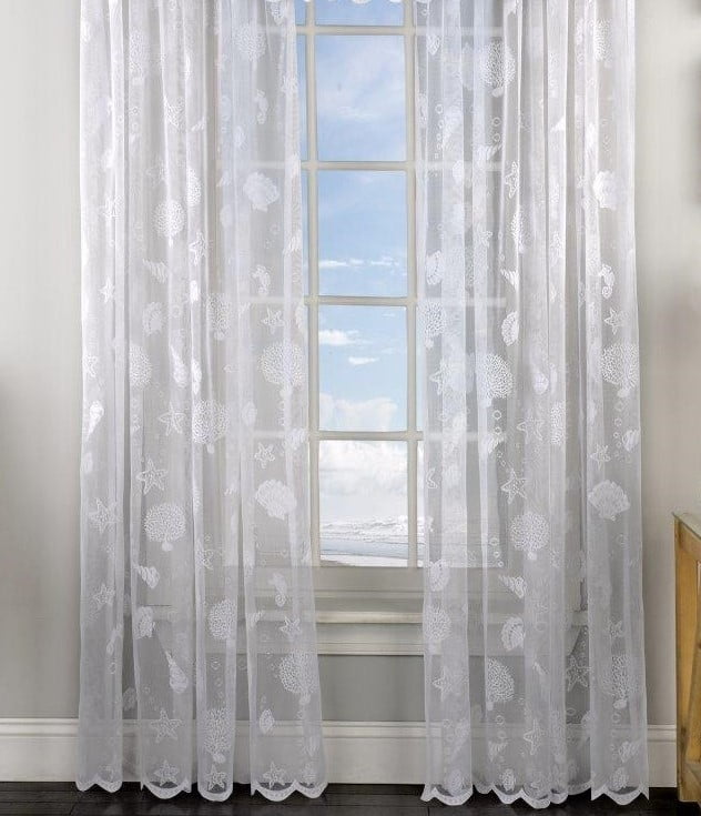 Reef Seass Lace White 63 Curtain Panel Com Reef Seass Lace White 63 Curtain, White Lace Curtains