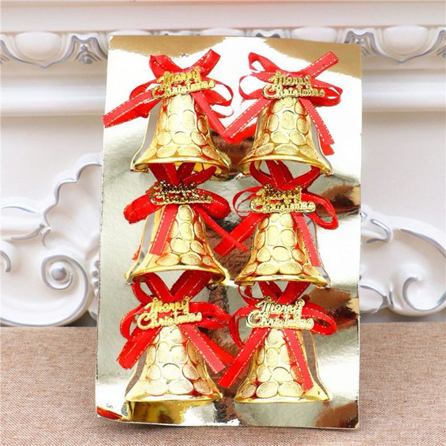 6Pcs Christmas Jingle Bells Christmas Tree Hanging Pendant Christmas Decoration Home