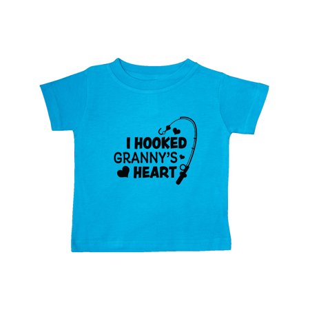 

Inktastic I Hooked Granny s Heart with Fishing Rod Gift Baby Boy or Baby Girl T-Shirt