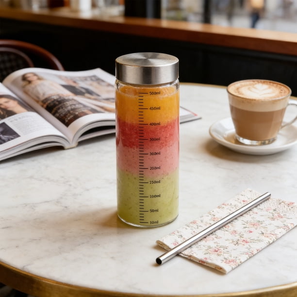 Vasos para jugo de vidrio recubierto de borosilicato de alta resistencia a altas temperaturas para cocinar en el hogar, adecuados para hacer jugos y ordeñar.