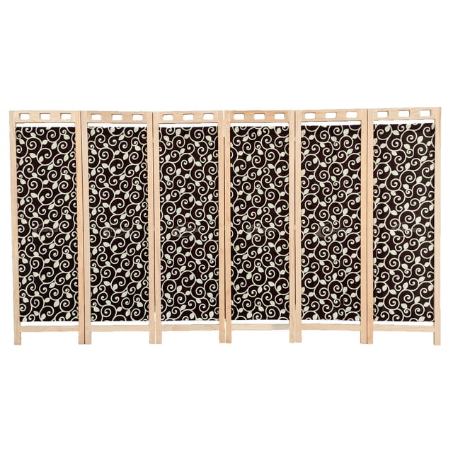 Biombo MARDAM Mampara DE Madera DE Pino Natural 6 Paneles