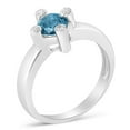 thumbnail image 4 of 14k White Gold 0.75ct TDW Treated Blue Round Solitaire Diamond Ring(H-I ,SI1-SI2), 4 of 5
