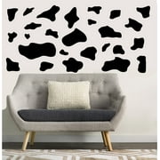 Black Cow Print Pattern Wall Stickers Decals Presto Chango Decor Animal Print Peel and Stick Western Cowboy Wall Dcor