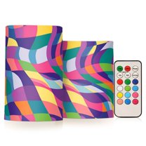 Yayeee Flameless Candles with Remote Flickering Battery Operated Multi Color Changing, Colorful Wavy Pattern