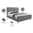 thumbnail image 6 of Pemberly Row Modern / Contemporary Gray Finish Finish Velvet King Bed, 6 of 7