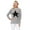 Grey/Black, variant on Women's Pullover Sweater Long Sleeve Crewneck Cute Star Cable Knit MK3506STAR-BLACK/PINK-L