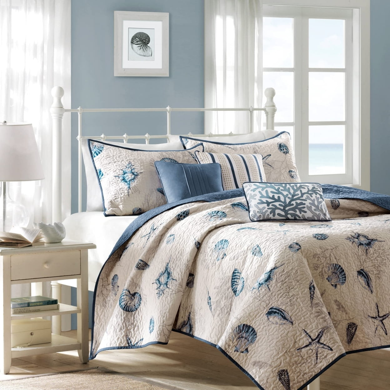 Home EssenceLuxury Coastal 5 Piece Twin/Twin-XL Quilt Set