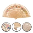 thumbnail image 2 of Abanico de madera vintage, pequeño abanico de mano español, plegable, con flores, para bodas, bailes, fiestas, cosplay, decoración de pared., 2 of 8