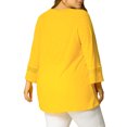 thumbnail image 3 of GRACE & GRANDEUR Women's Plus Size  Casual Solid Raglan Sleeves Tops Yellow 2X, 3 of 7