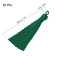 thumbnail image 2 of Uxcell 10Pack 3.5" Silky Bookmark Tassels with Loop for DIY Craft Accessory, Dark Green, 2 of 6
