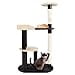thumbnail image 3 of 3-Tier Cat Tower - Indoor Feline Furniture with 2 Napping Perches, 2 Sisal Rope Scratching Posts, Peek Hole, and Fun Hanging Toy by PETMAKER (Black), 3 of 3