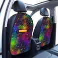 thumbnail image 3 of Xecao Bright Universe Pattern Car Seat Back Protector 2 Pack Large Capacity Pocket, Kick Mats Back Seat Protector, 3 of 8