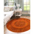 thumbnail image 2 of Unique Loom Imperial Medallion Area Rug 7' 10 x 7' 10 Round Terracotta/Brown, 2 of 2