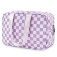 thumbnail image 1 of Neceser Narwey de viaje grande a cuadros para mujer, color morado, 1 of 7