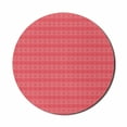 thumbnail image 1 of Abstract Mouse Pad for Computers, Intertwined Squares Pattern on Warm Toned Background Symmetric Design, Round Non-Slip Thick Rubber Modern Mousepad, 8" Round, Dark Coral White Blush, by Ambesonne, 1 of 2