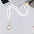 thumbnail image 5 of Work Permit Lanyard Portable Hanging Ropes Silicone Handmade Ornaments Id Cards Beads Beaded Keychain White, 5 of 6