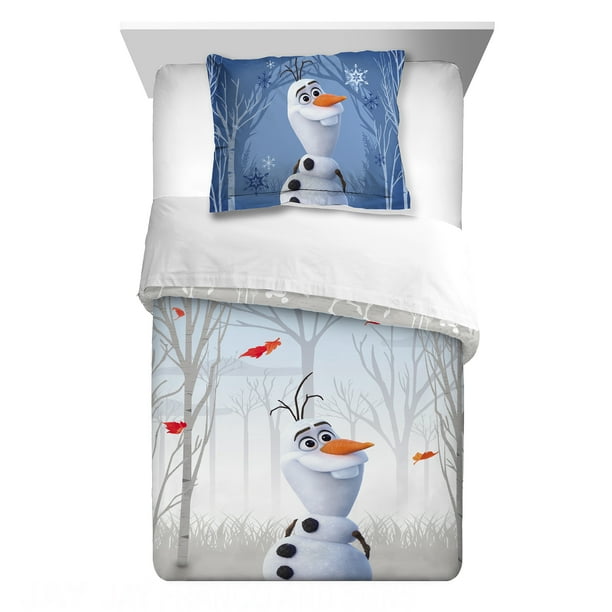 Frozen 2 Olaf 2Piece Comforter and Sham Set, Kids Bedding, Twin/Full