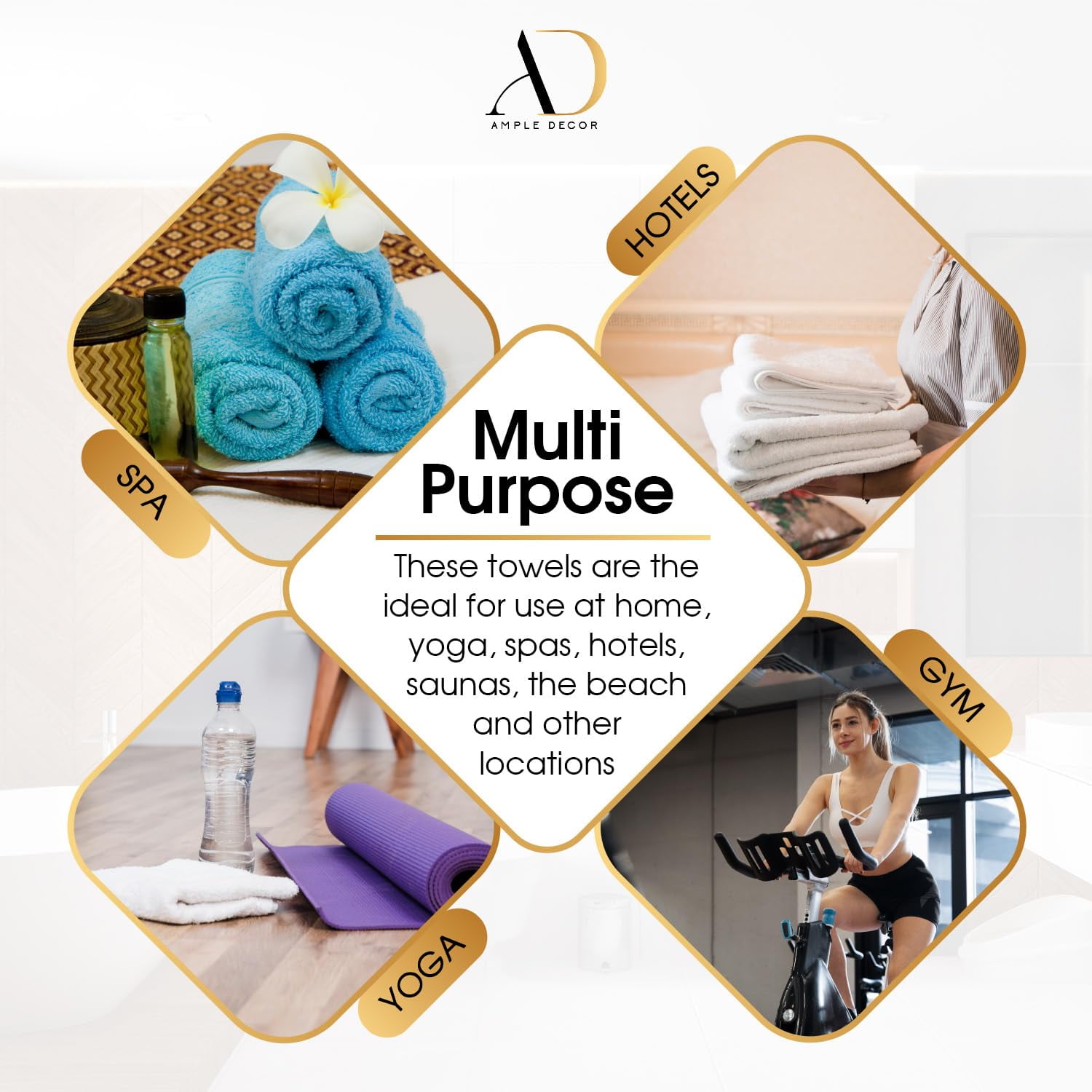 Ample Decor 100% Cotton Black Hand Towel for Bathroom Set of 8- Super Soft, Quick-Dry, Highly Absorbent, Popcorn Textured - Mulaayam Collection - 18 X 28 inch