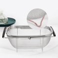 thumbnail image 4 of Stainless Steel Strainer Basket Extendable Handles Vegetables Retractable Drain Basket Heat Resistant Handles, 4 of 8