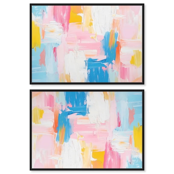 Art Remedy Dopamine Decor Canvas, 15" x 10", Black Frame, Colorful Daybreak II Set