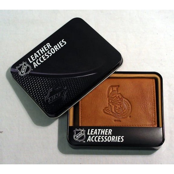 Ottawa Hockey Senator's Brown Leather Embossed Trifold Wallet
