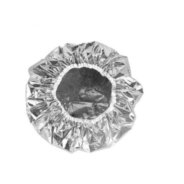 Gorro de ducha con aislamiento térmico de papel de aluminio Gorro de baño elástico para mujer Peluquería Baño -2pes Plata / dorado