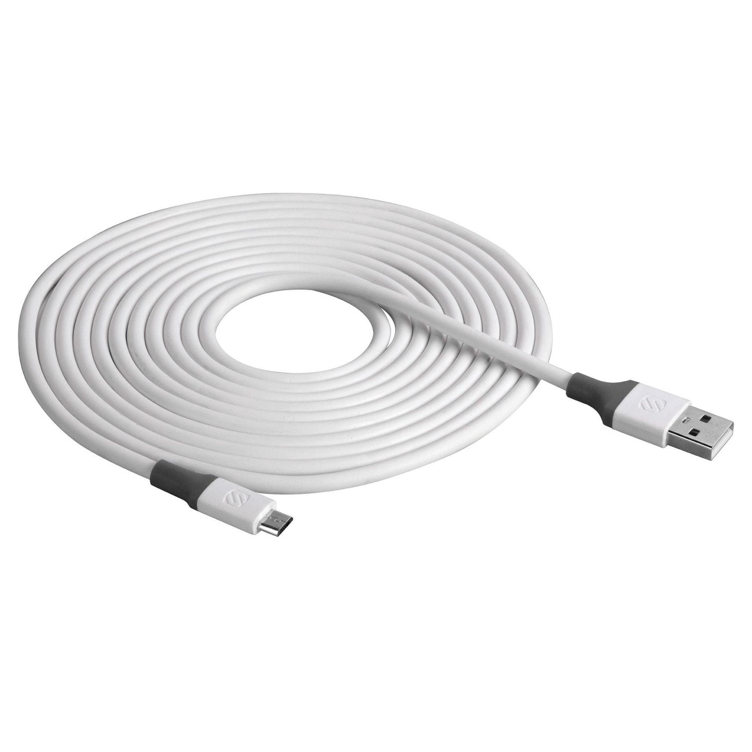 Scosche MA10WG-SP Strikeline 10-ft. USB to Micro-USB Charge & Sync Cable White/Gray