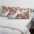 thumbnail image 3 of Cardinal Bird Pillow Covers, Linen Long Throw Pillow Case, Winter Poinsettia Pine Cones Berry Wood Holiday Pillow Protector Decorative Cushion Cover for Living Room/Bedroom 20" x 36", 3 of 8
