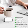 thumbnail image 4 of White Greek Key Coasters Set of 6, Geometric Greece Ancient Farmhouse Geo Absorbent Coasters for Drinks, Coaster for Bar Office Dining Coffee Table Accessories Decor, Non Slip Round Desk Coaster, 4 of 9