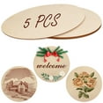 thumbnail image 1 of DIY Crafts Round Wood Discs, 5Pcs 18 Inches Circles Decorations Drawing Boards, Unfinished Blank Signs, 1 of 6