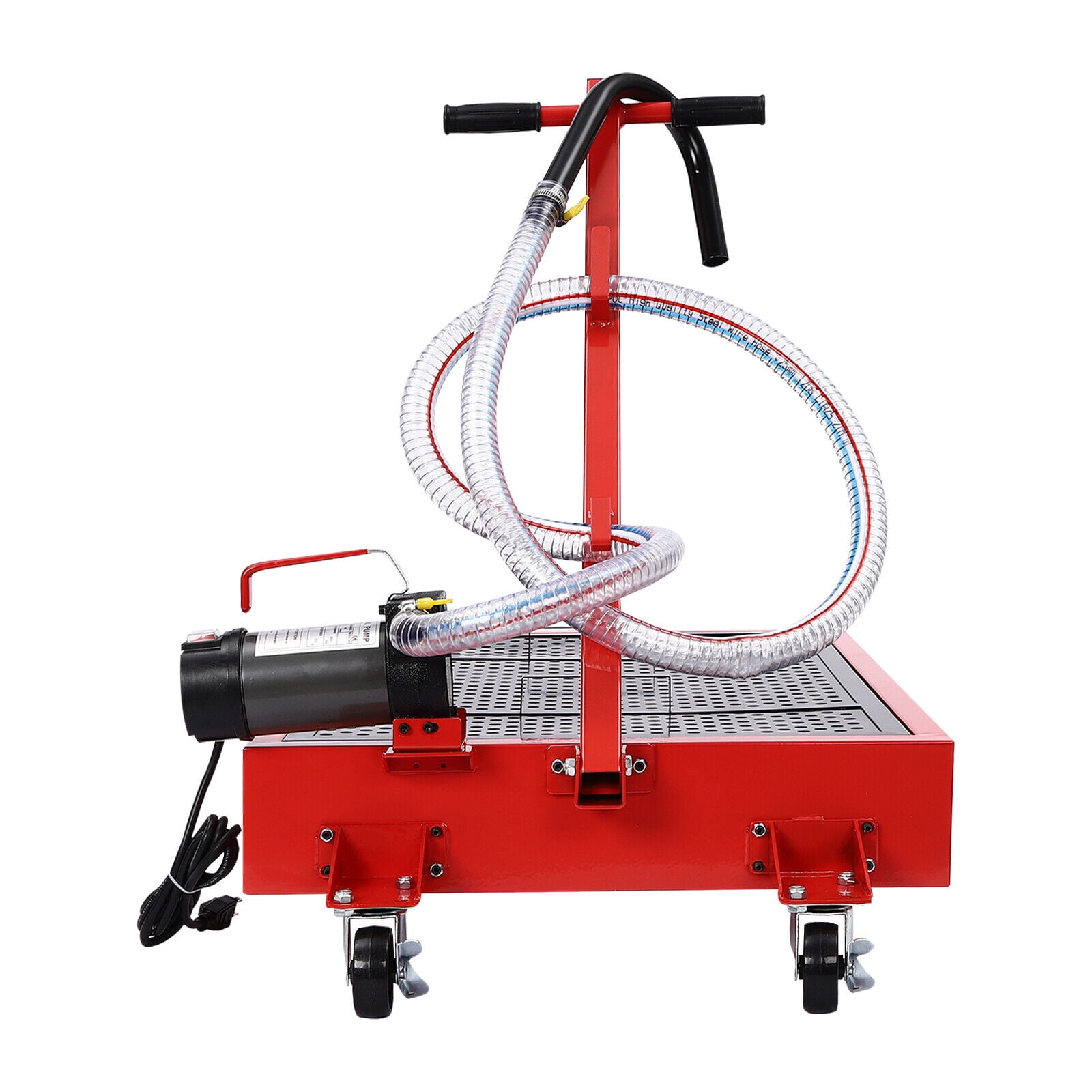17 Gallon Portable Oil Drain with Pump Truck Oil Drain Low Profile Oil Change Pan Black