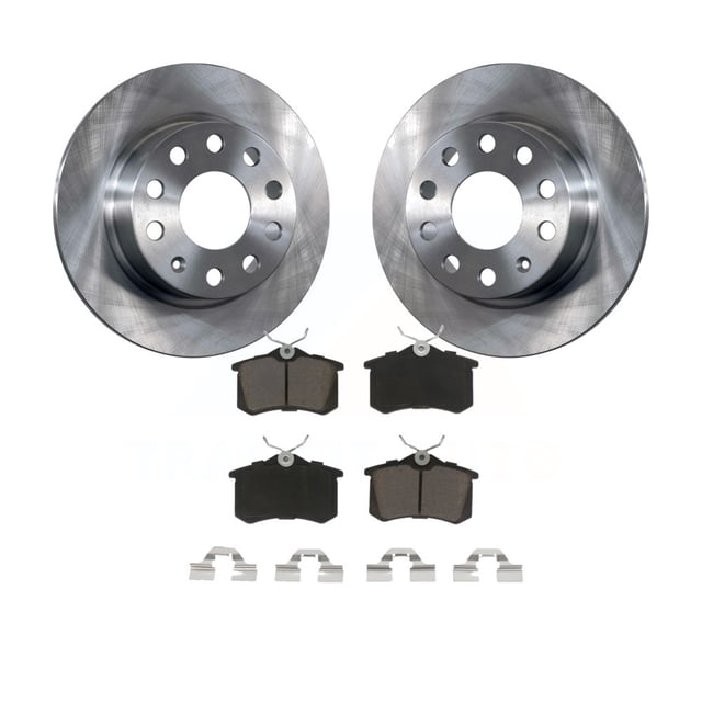 CMX Rear Disc Brake Rotors and Ceramic Pads Kit for Car 2011 Volkswagen Jetta with 253mm Diameter Rotor K8C-101693